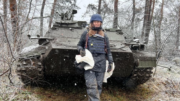 Clodagh Kilcoyne pictured during her time covering the war in Ukraine