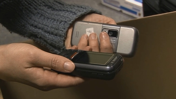 Mobile phones left in Heuston Station, 2008.