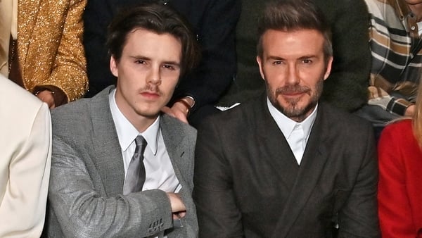 Cruz and David Beckham photographed at the Dior Homme show during Paris Fashion Week in January. Photo: Getty