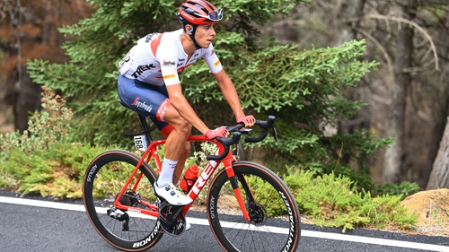 Antonio Tiberi competing in last year's Vuelta Espana