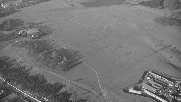 Is there a doctor in the house? An aerial view of a soccer match in the Fifteen Acres in Dublin's Phoenix Park in the 1950s. Photo: Alexander Campbell 
