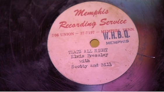 The original acetate recording of Elvis Presley's 'That's Alright Mama' in 2013.