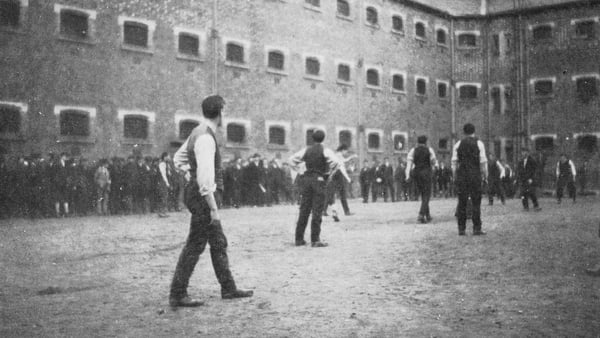 A game of Gaelic football at Stafford Jail in England in 1916. Photo: GAA Museum