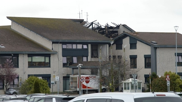 Extensive damage was caused to the roof of the hospital