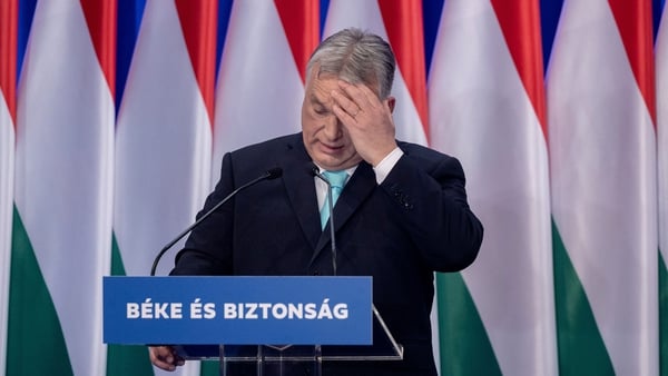 Viktor Orban seen during his state address last month