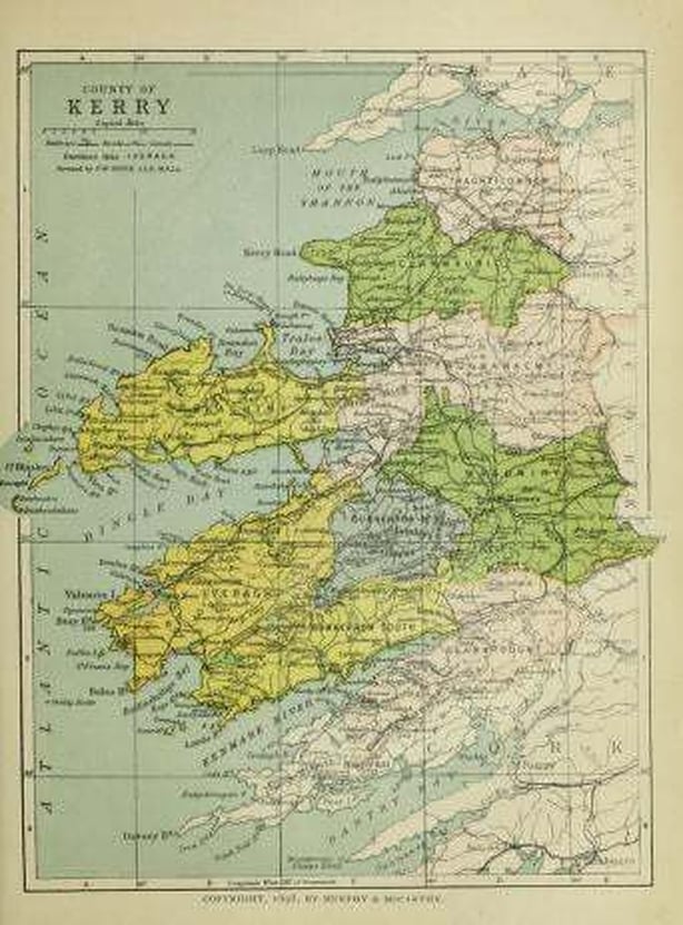 Map of Kerry Photo: Atlas and cyclopedia of Ireland, 1900