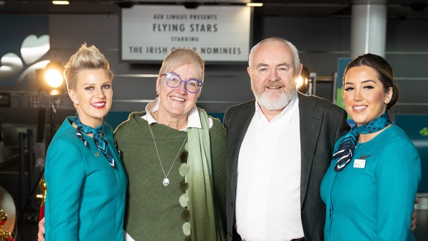 Oscar bravo: Dearbhla and Paul Mescal senior with Aer Lingus staff