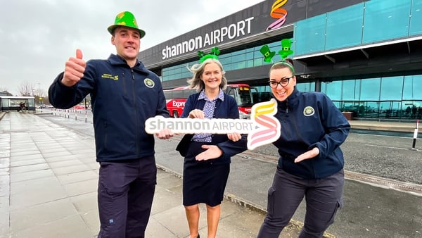 Jack Shields from Shannon Airport's Security Screening Unit, Shannon Airport Duty Free's Connie Corry and Magdalena Gawron from Shannon Airport's Security Screening Unit.