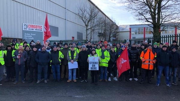 This is the second day of strike action for more than 200 workers at Cargotec in Co Louth
