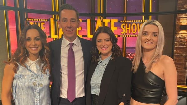 Ryan Tubridy with B*Witched trio Lindsay, Sinead and Edele
