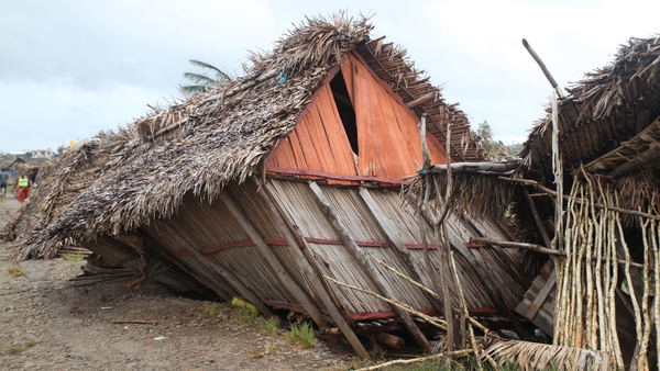 Houses in Madagascar were destroyed after it received three times its usual monthly average rainfall in the past week alone