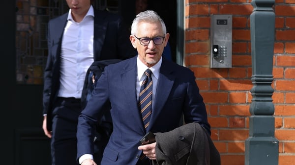 Gary Lineker leaves his home on Saturday as he heads to watch Leicester City's game with Chlesea