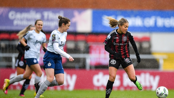 Sarah Rowe in action for Bohs against the reigning Premier Division champions