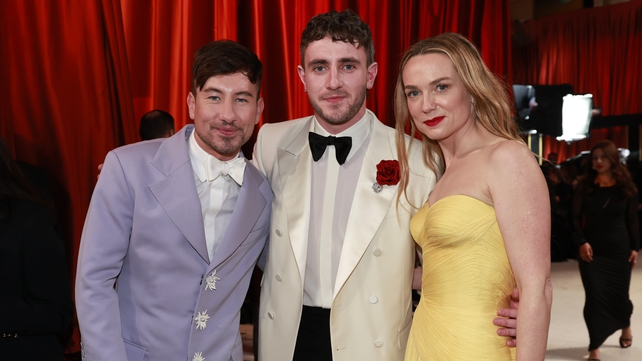 Actors Barry Keoghan, Paul Mescal and Kerry Condon pictured ahead of the Oscars ceremony in LA. All three, as well as Brendan Gleeson and Colin Farrell, were nominated in the acting categories at the Oscars.