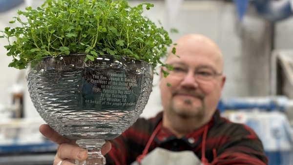 The Séan Daly bowl has been engraved for the special occasion in the White House