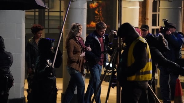 Ed McVey as he plays the part of Prince William as they film scenes for the next season of The Crown in St Andrews, Scotland