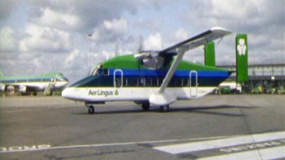 Aer Lingus Shorts 330 at Dublin Airport, 1983.