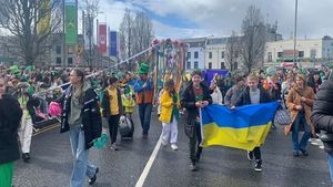 Ukrainians also took part in the parade moving through Galway city