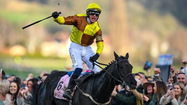 Paul Townend celebrates his victory aboard Galopin Des Champs