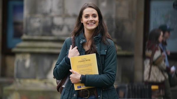 Actress Meg Bellamy, who plays Kate Middleton, filming scenes for the next season of The Crown in St Andrews. Photos: PA