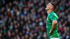 Johnny Sexton looks to the heavens during a frustrating first half