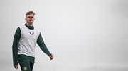 Evan Ferguson training with Ireland ahead of what will be his first start for his country