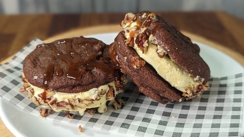 Wade Murphy's rich chocolate cookie & ice cream sandwich