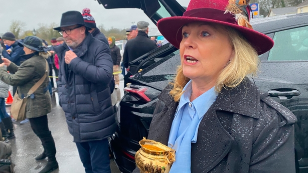 Audrey Turley pictured with the Cheltenham Gold Cup