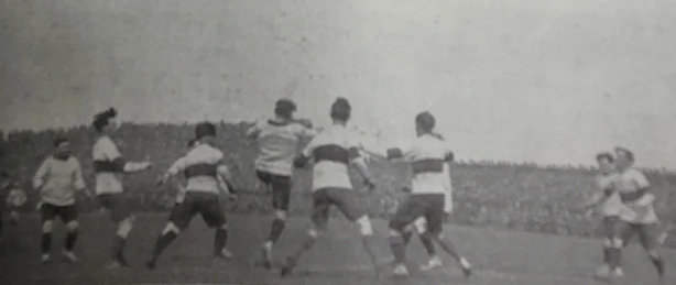 Century Ireland Issue 253 - Action from the Tipperary V Mayo All-Ireland football semi-final played at Croke Park last May. Tipperary went on to win the All-Ireland title Photo: Irish Life, 12 May 1922