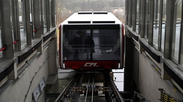 A funicular is a type of railway that travels up and down steep slopes, with the carriages being pulled by a metal rope.