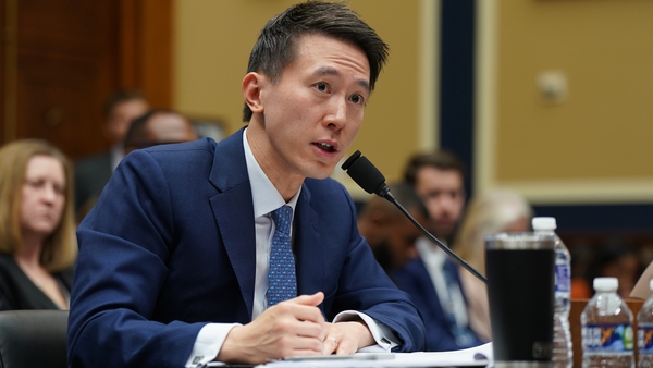 Shou Chew, chief executive of TikTok, speaks during a House Energy and Commerce Committee hearing in Washington DC
