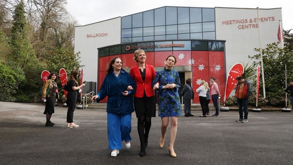 Senator Annie Hoey and Leader of the Labour Party Ivana Bacik and Senator Marie Sherlock at the party's conference in Cork (Pic: RollingNews.ie)