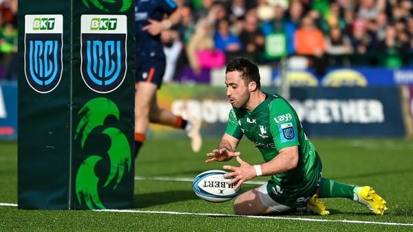 Caolin Blade of Connacht scores his third try