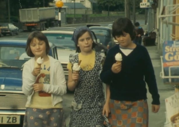 Girls eating ice cream on the streets of Ballineen (1978)