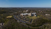 Aerial view of The Covenant School where a shooter killed three students and three employees before being killed by responding police officers