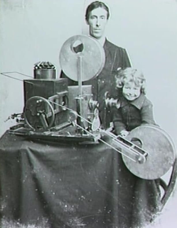 James Horgan and his niece Nellie and the Magic Lantern Show
