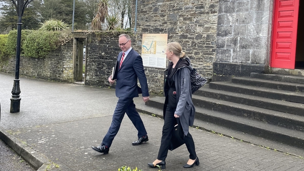 Paul Hyde, left, outside Skibbereen District Court today, with his barrister Paula McCarthy