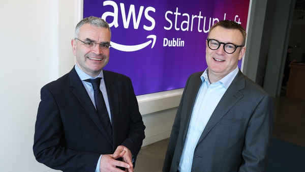 Minister of State in the Department of Enterprise, Trade and Employment Dara Calleary with Mike Beary, AWS Country Manager Ireland
