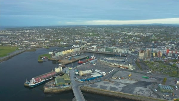 This land at Galway harbour is currently used as a port and car park, but it could be redeveloped for nearly 1,000 homes
