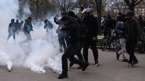The French interior ministry put today's turnout at around 740,000 protesters nationwide