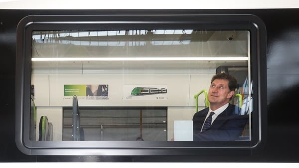 Minister for Transport Eamon Ryan previews a DART+ train in Dublin (RollingNews.ie)
