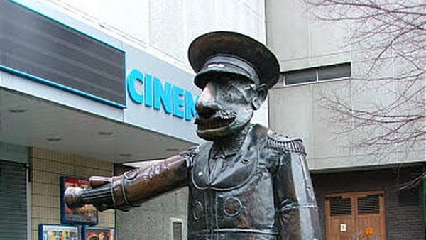 The iconic statue of a cinema usher outside Dublin's Screen Cinema, now demolished