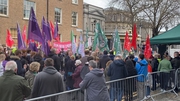 The protest was held outside Leinster House