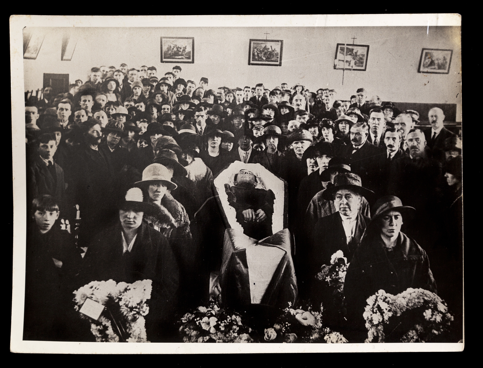 Image - Liam Lynch lying in state before his funeral. (Credit: Cork Public Museum, Cork)