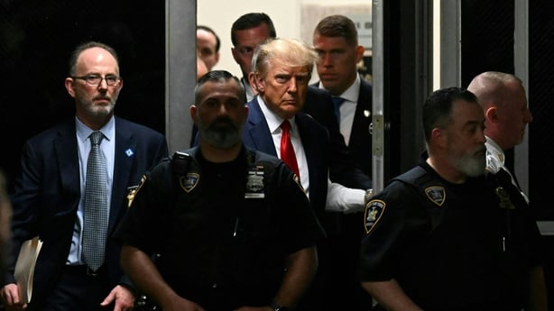Donald Trump arriving at the courthouse in Manhattan