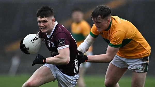 Seán Birmingham, who impressed for Galway, gets past Leitrim's Brian Donohue