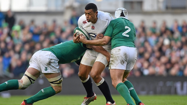 Luther Burrell in action for England against Ireland in 2015