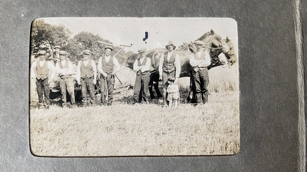 A group of farm workers in the early 20th century