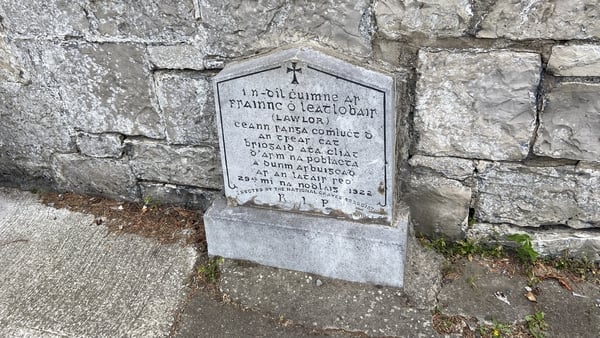 A memorial to Frank Lawlor, who died in the Civil War