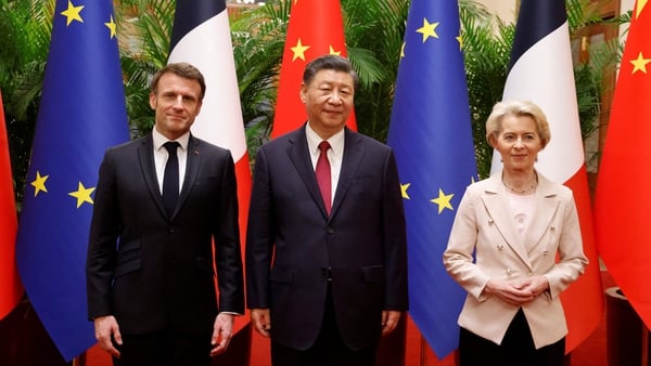 In talks in Beijing, which also involve EU chief Ursula von der Leyen, Emmanuel Macron said the West must engage China to help end the crisis in Ukraine
